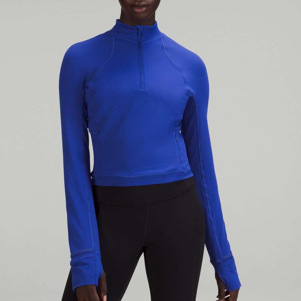 NWT Lululemon It’s Rulu Run Cropped Half Zip Psychic Blue